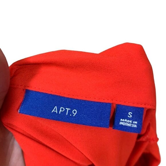 APT. 9 Women's S Small Button Down Top Sleeveless Collared Red 100% Polyester - Picture 4 of 5